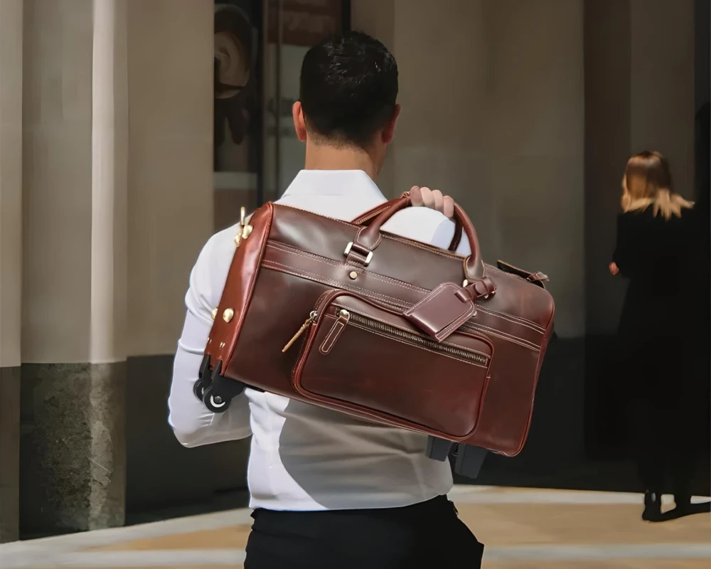 leather carry on bag for men