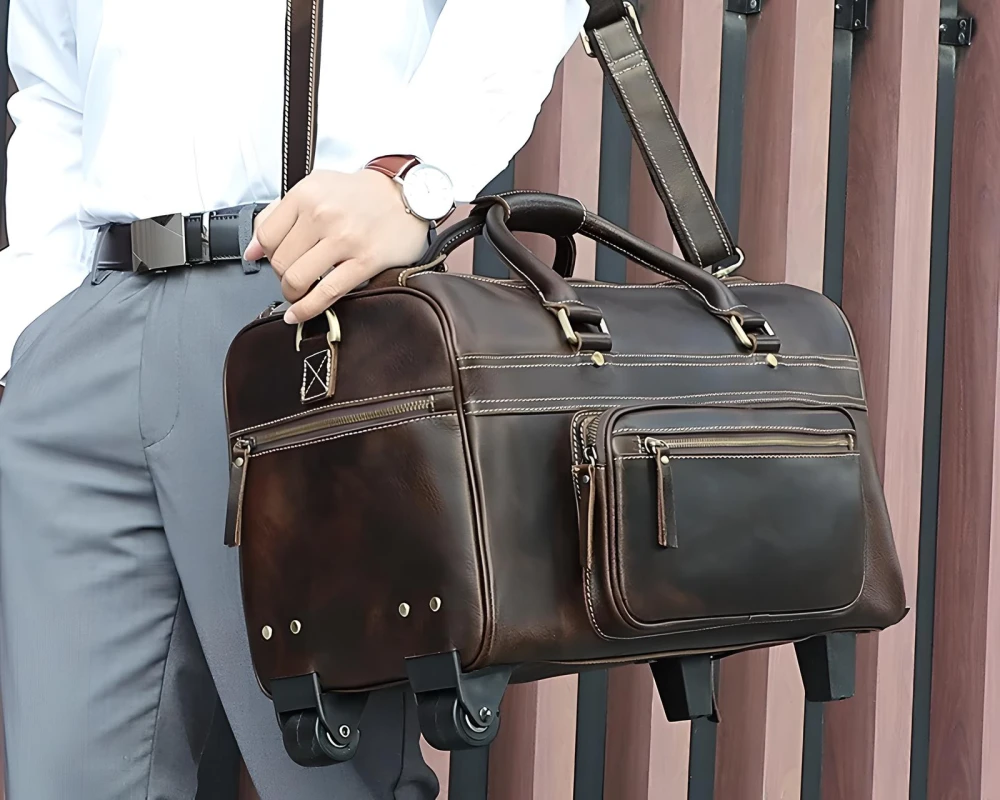 faux leather carry on luggage