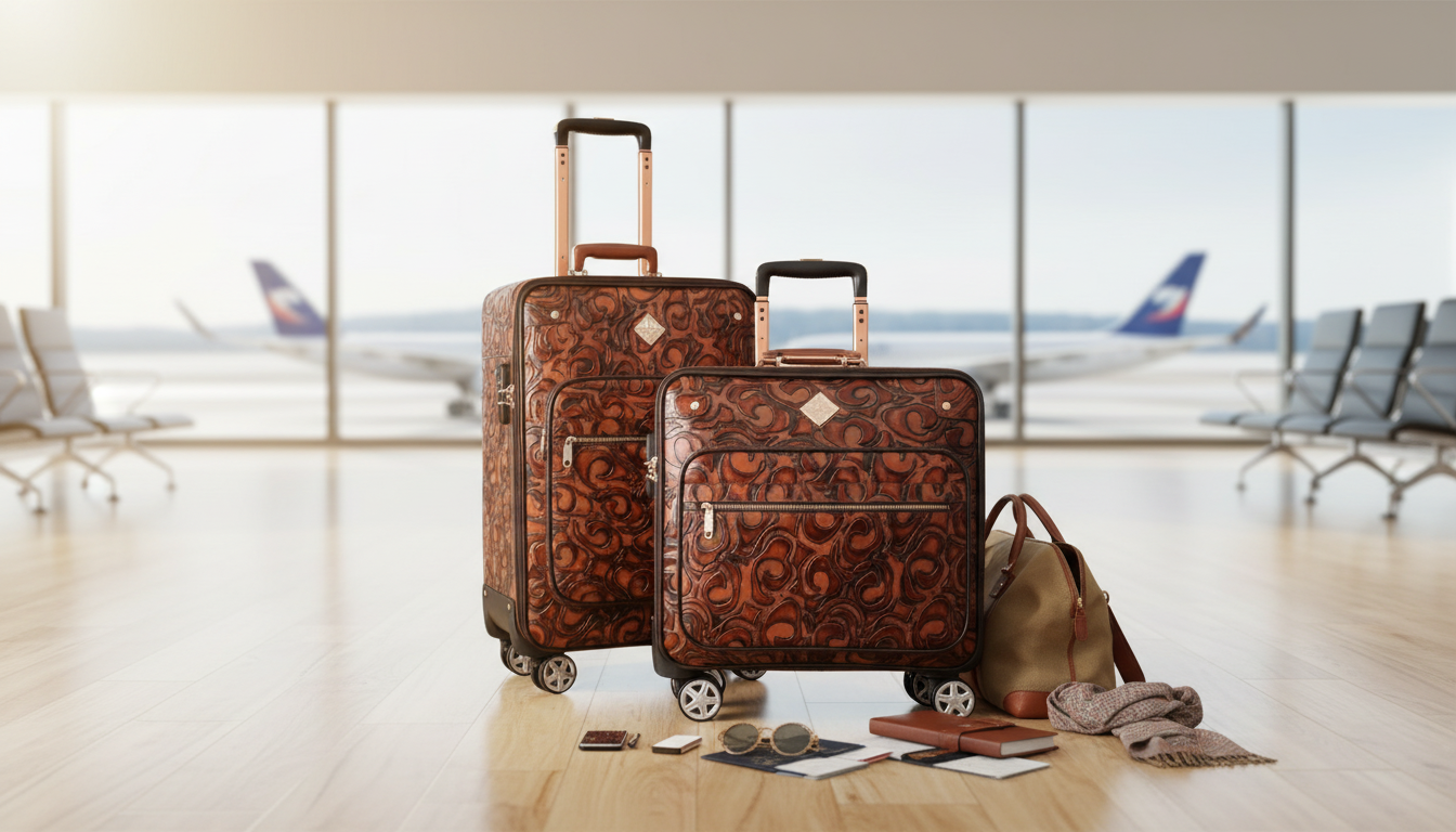 Retro Genuine Leather Spinner Luggage: Roll in Style