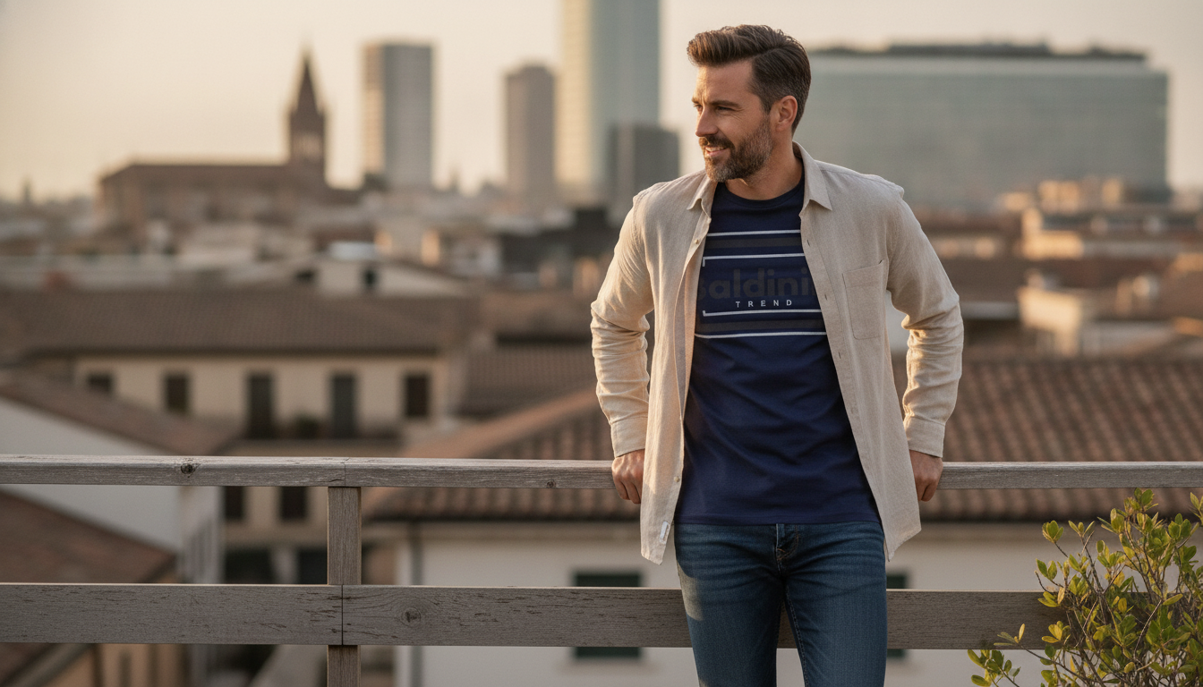Baldinini Trend Blue Statement Print T-Shirt Style Guide